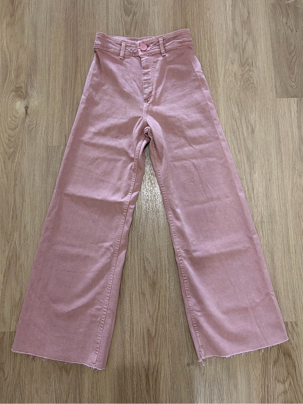 Zara High Rise Wide Leg Jeans in Dusty Pink